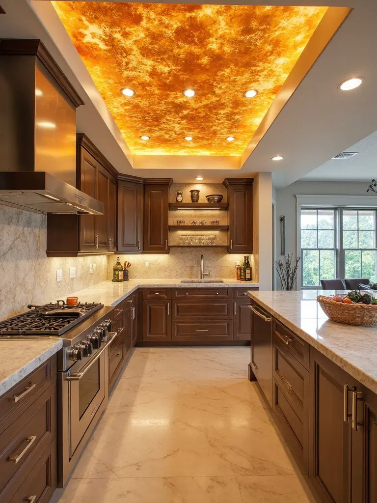 backlit onyx ceiling panel