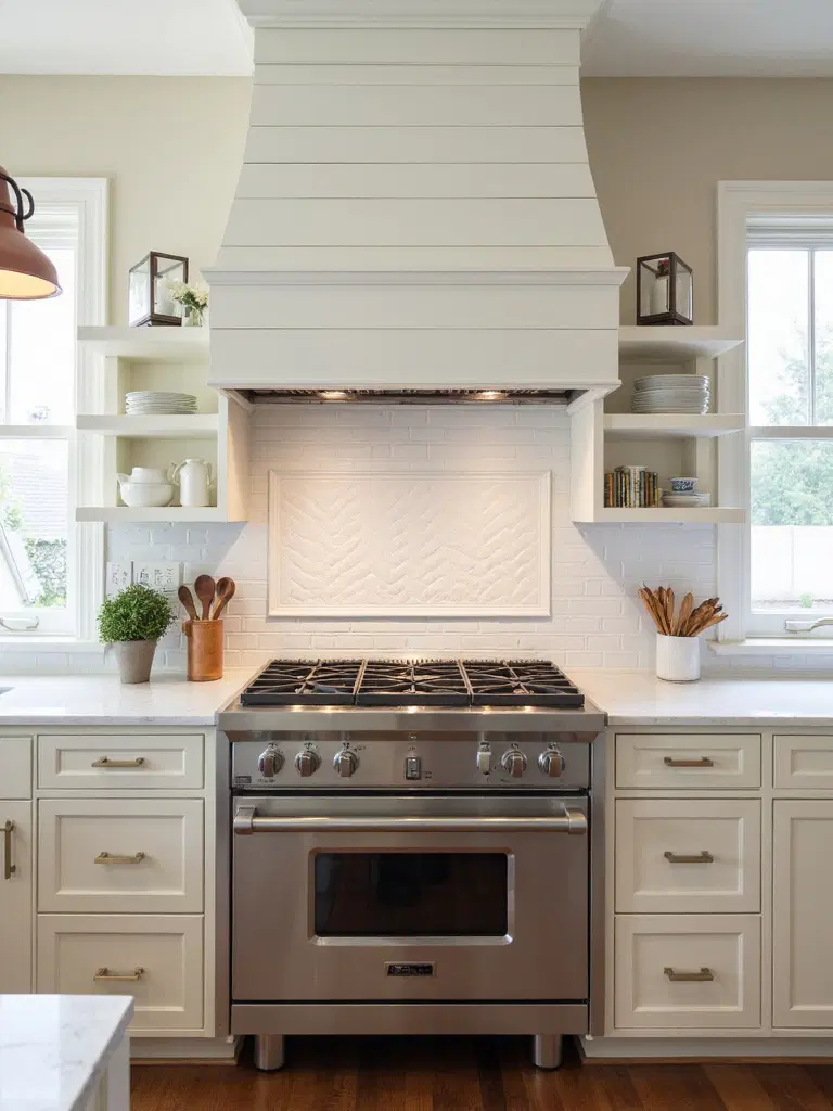 farmhouse shiplap kitchen hood