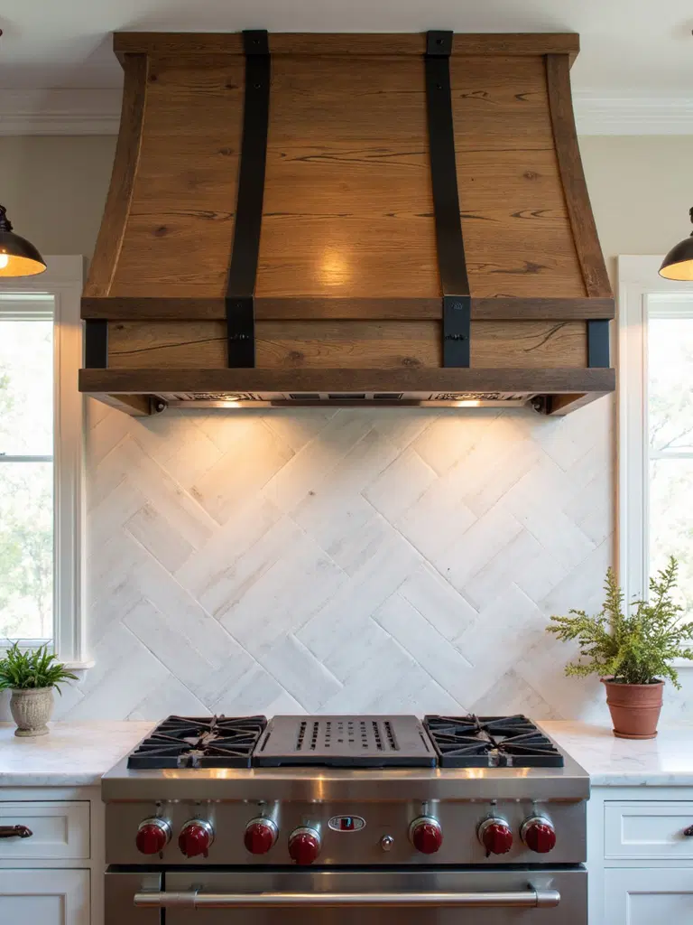 cedar wood with metal rustic hood