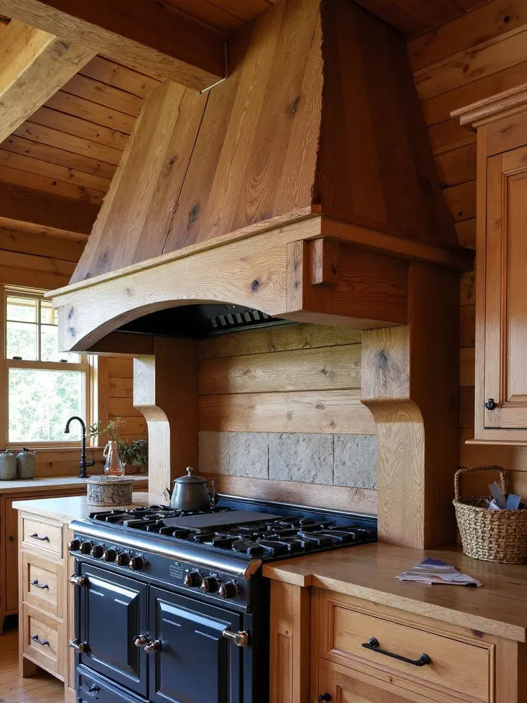 log cabin style rustic hood