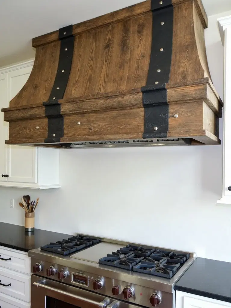 industrial reclaimed wood rustic hood