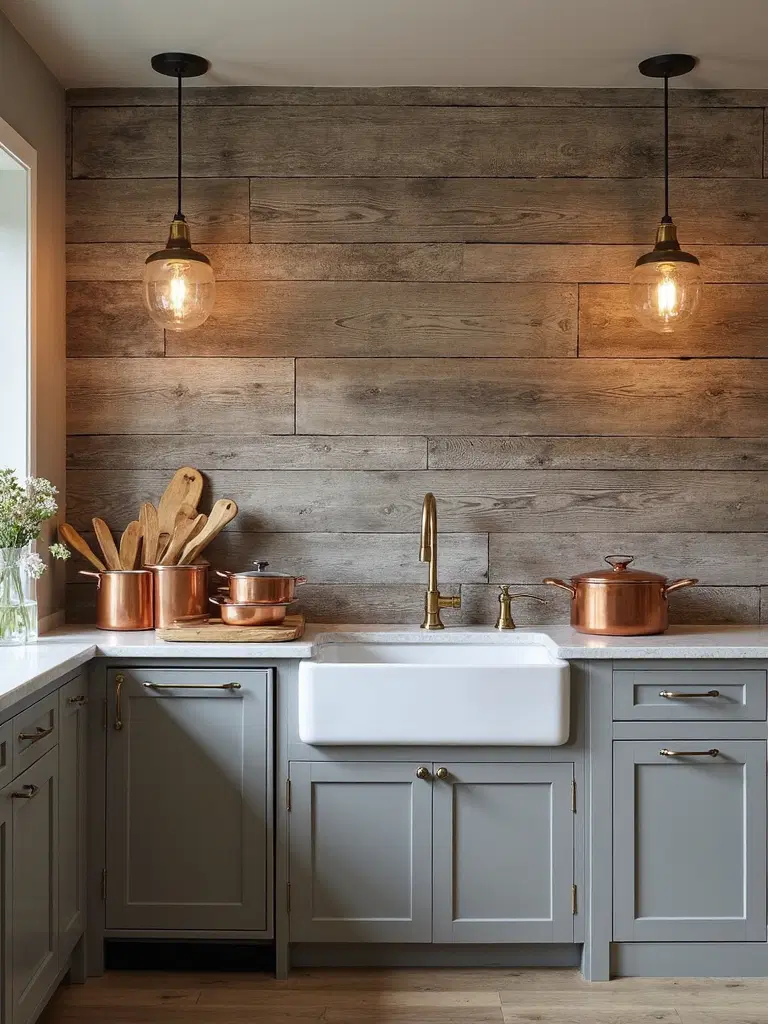 barnwood kitchen wall panels