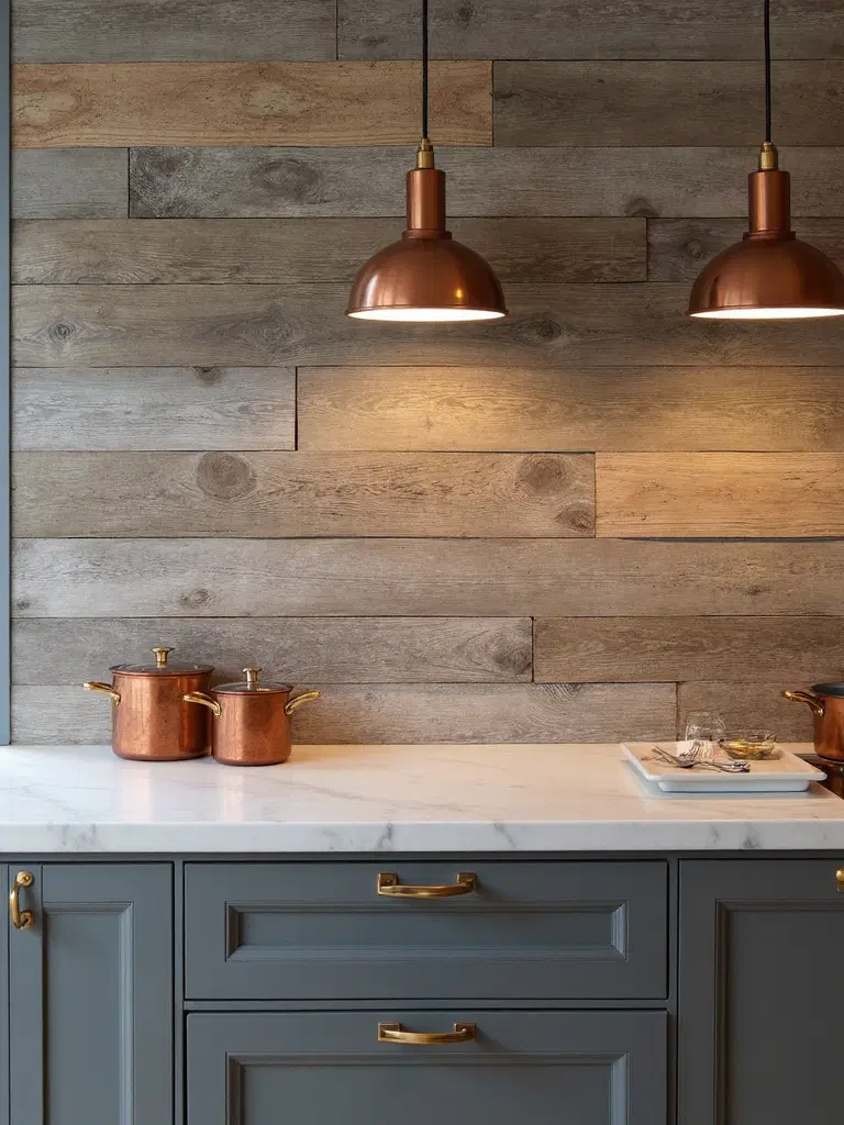 rustic staggered distressed wood planks