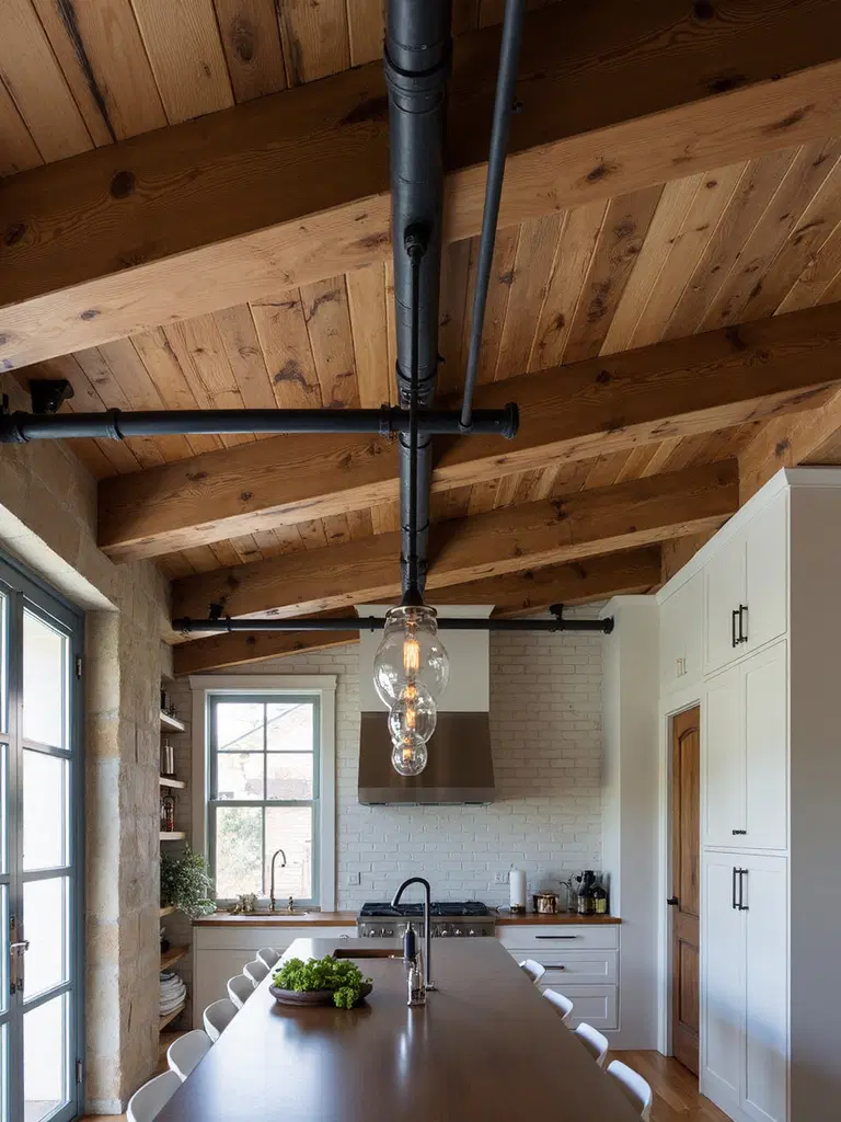 rustic industrial overhead design fusion