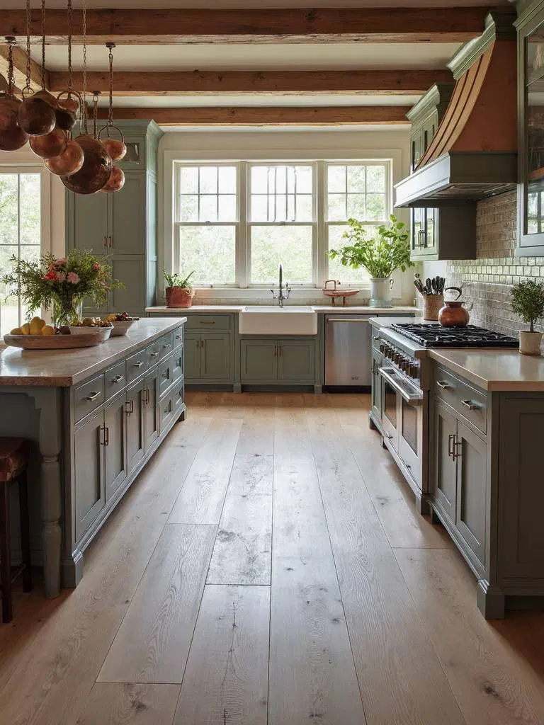 cozy farmhouse rustic pine flooring