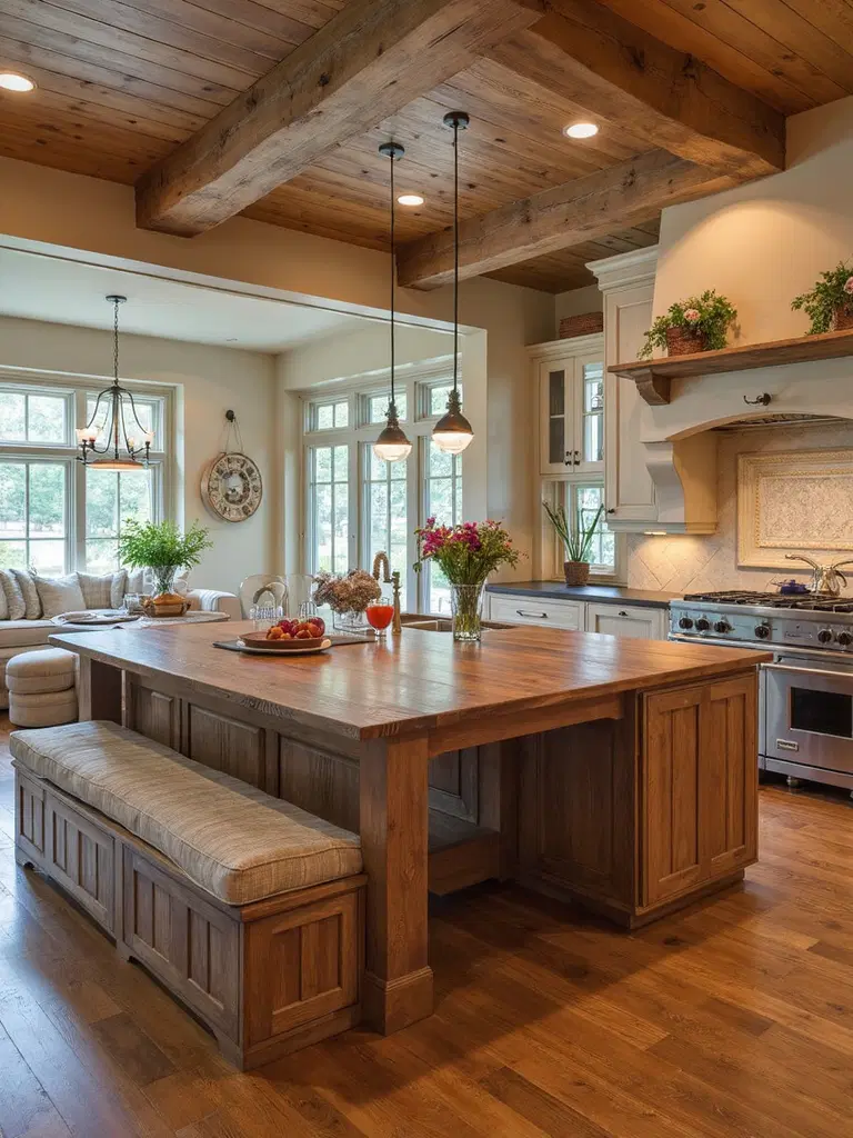 intimate space-saving rustic breakfast nook