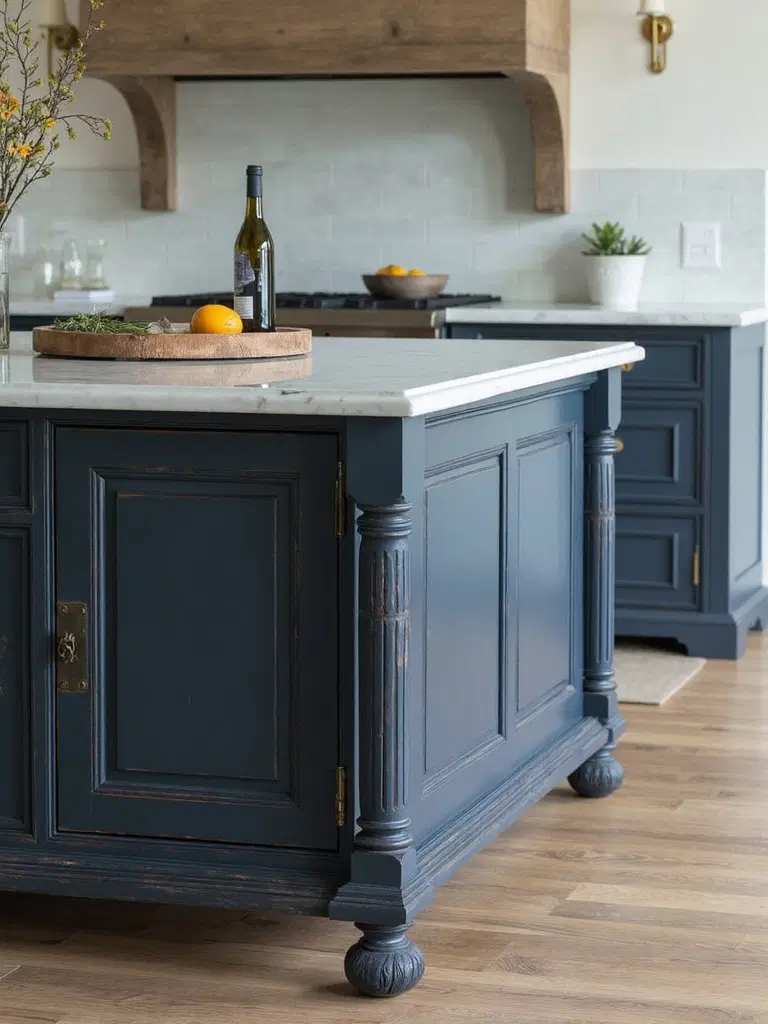 antique distressed rustic kitchen island