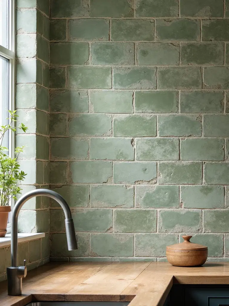 warm textured artisanal kitchen wall finishes