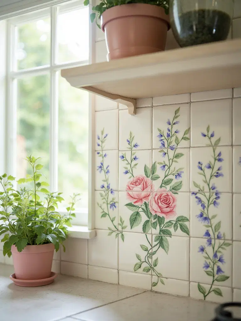 botanical cottage garden tile patterns
