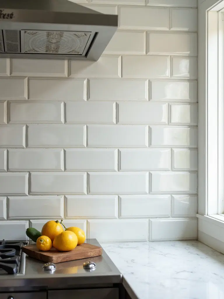 innovative mixed direction subway tile layout