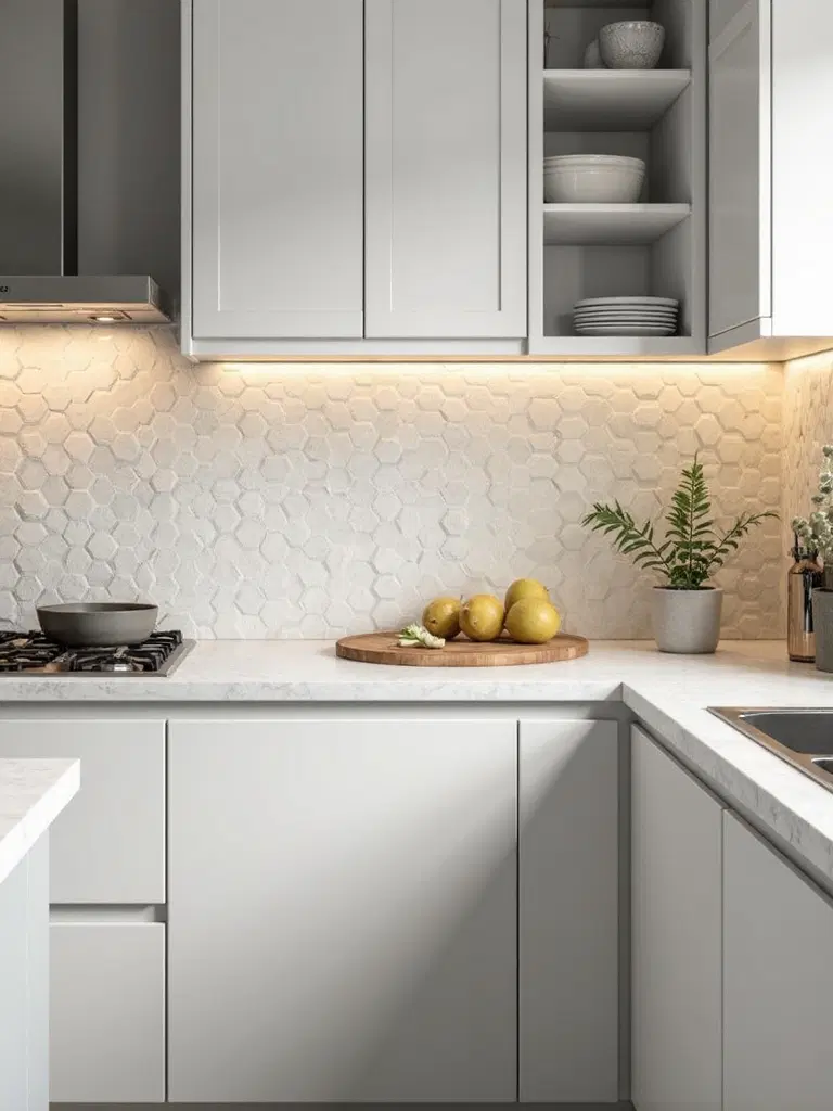3d textured kitchen tiles with artisanal look