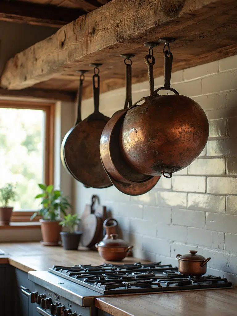 farmhouse pot and pan hanging system