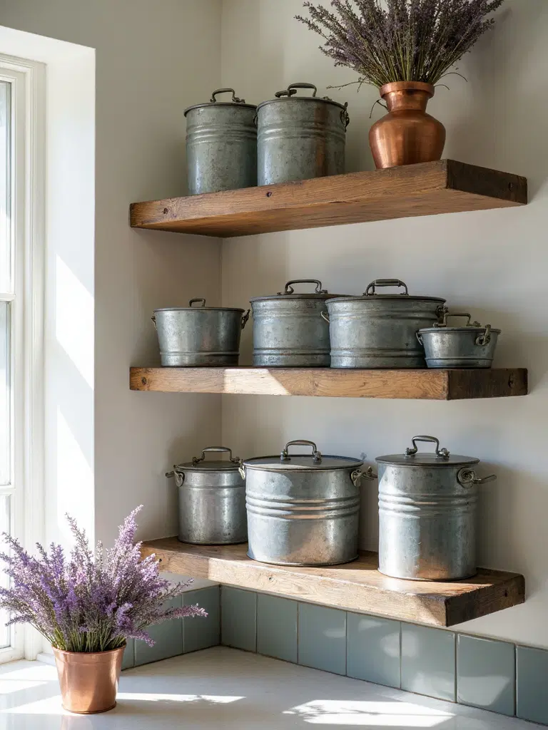 farmhouse galvanized metal kitchen containers