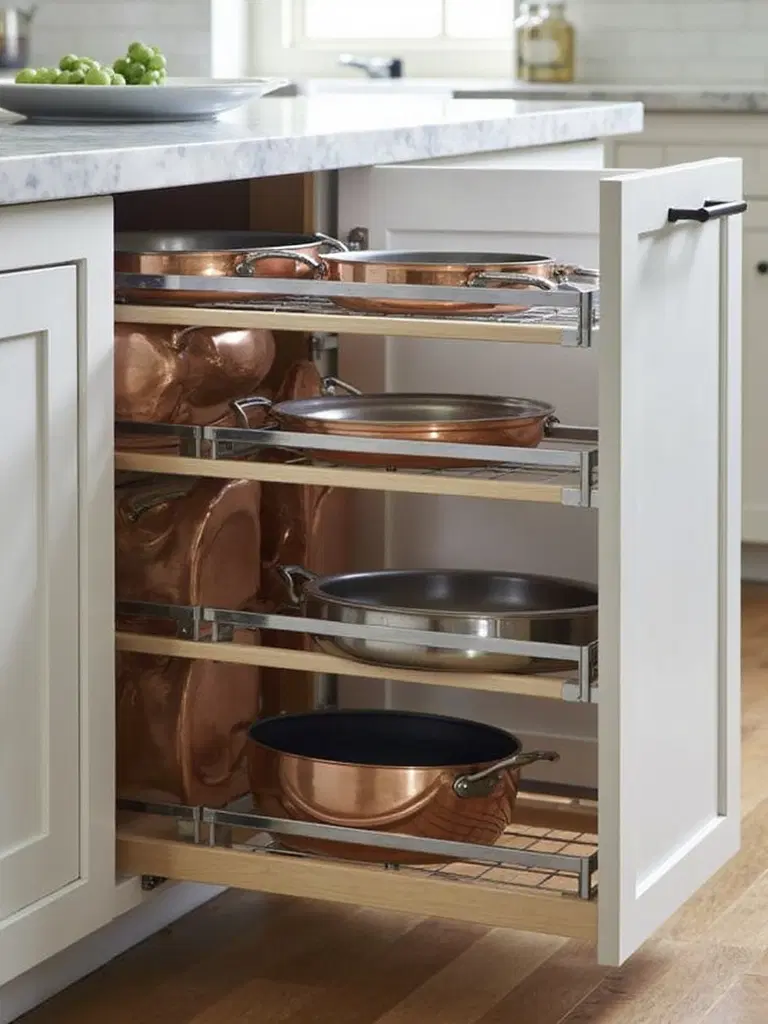 kitchen island storage and organization