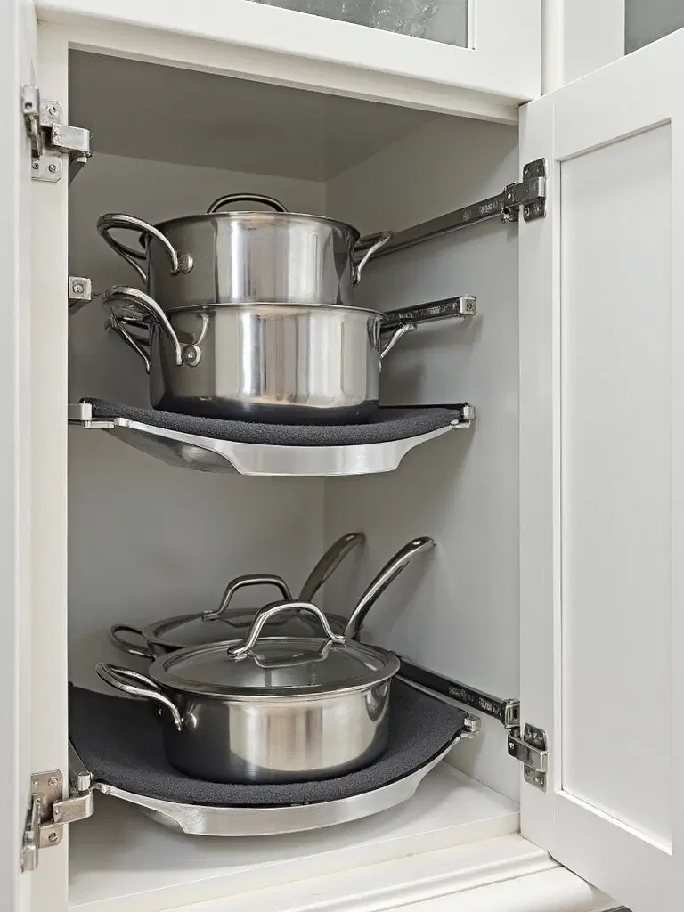 stackable pan storage with protective layers