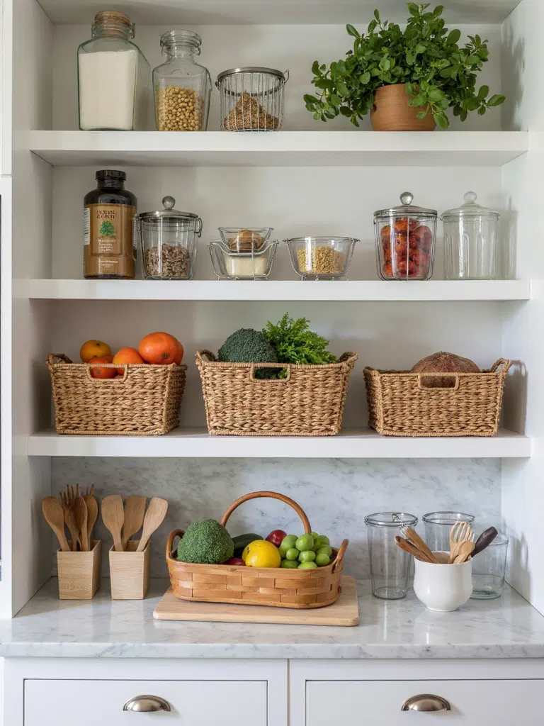 organized kitchen counter space