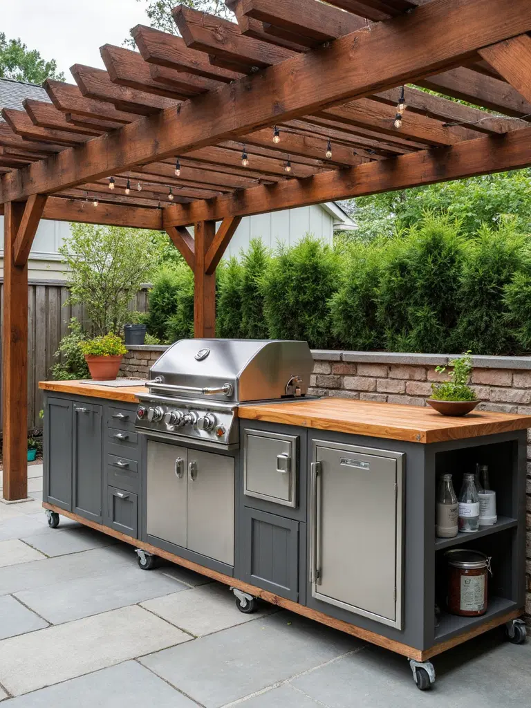 space-saving modular outdoor alfresco kitchen