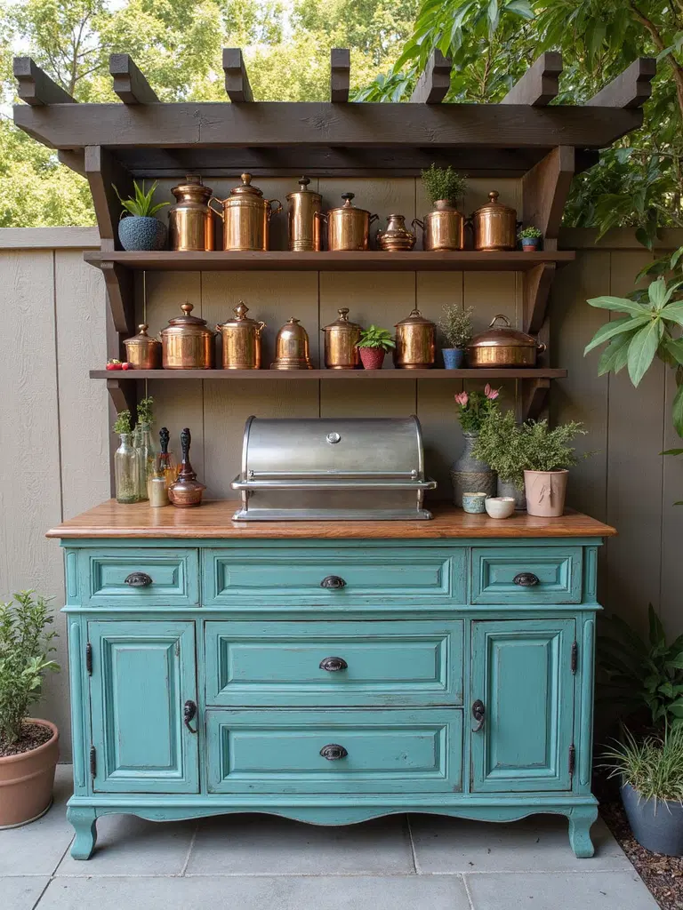 creative vintage furniture storage for outdoors