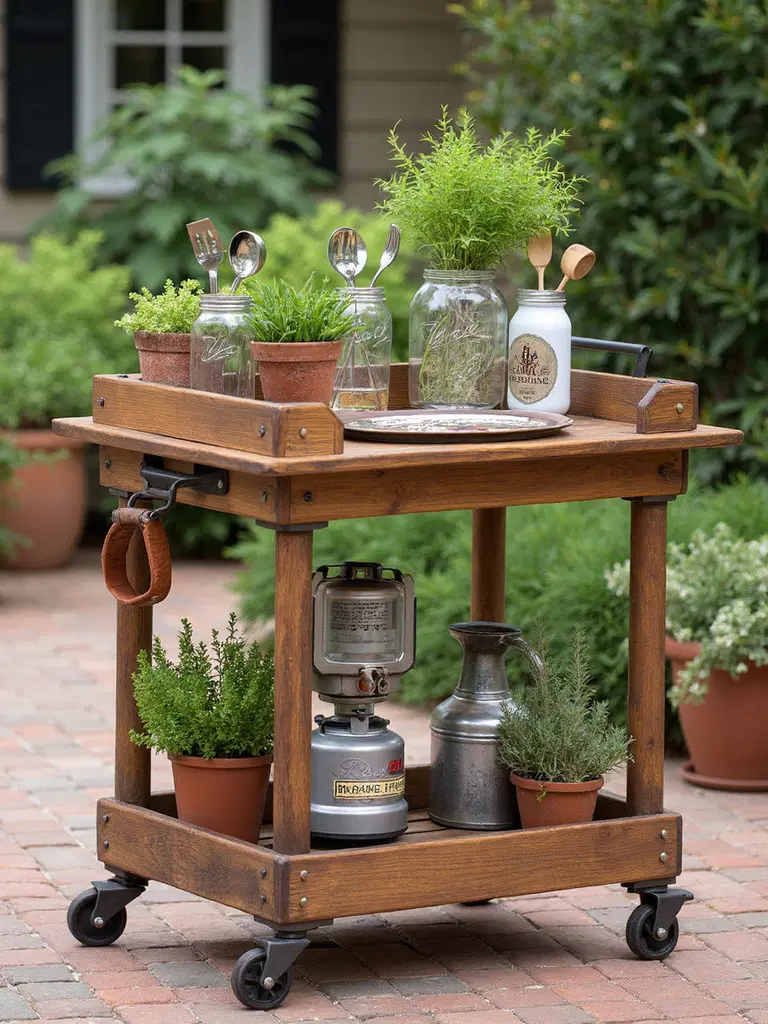 affordable versatile outdoor bar cart