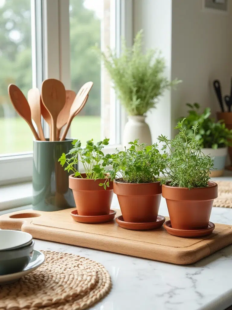 rustic layered herb garden