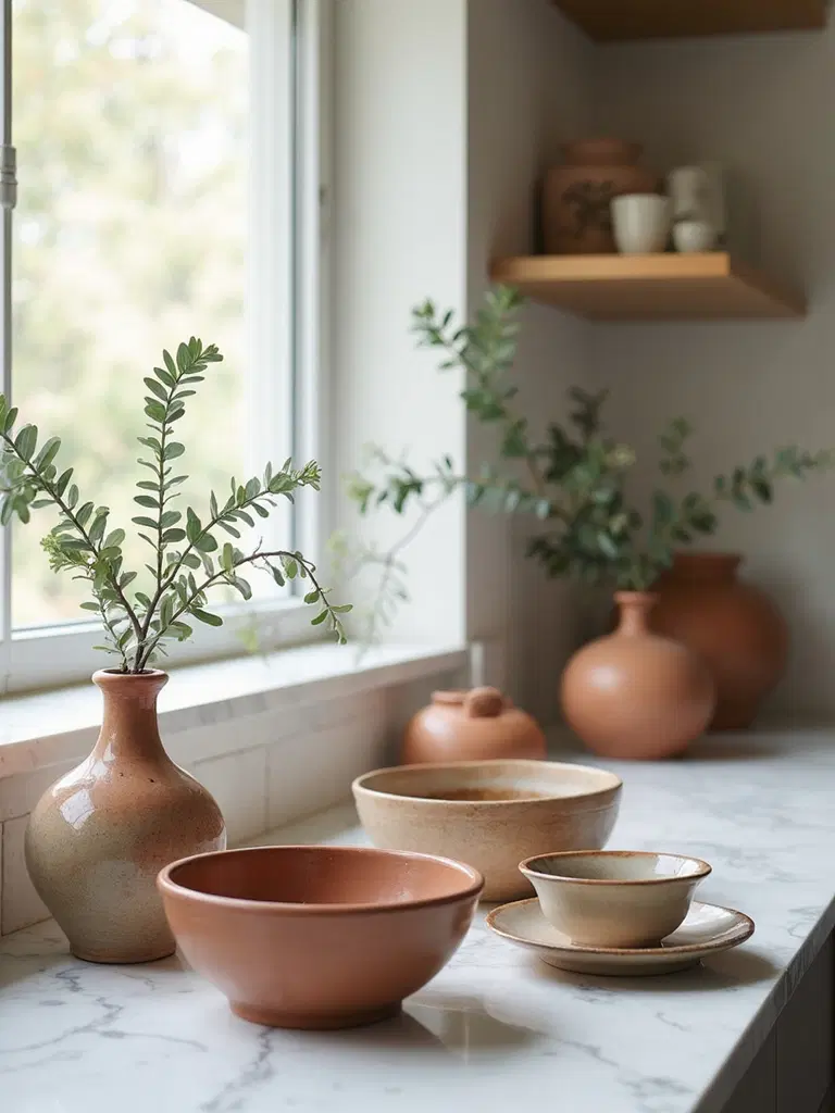 display of artisanal ceramics