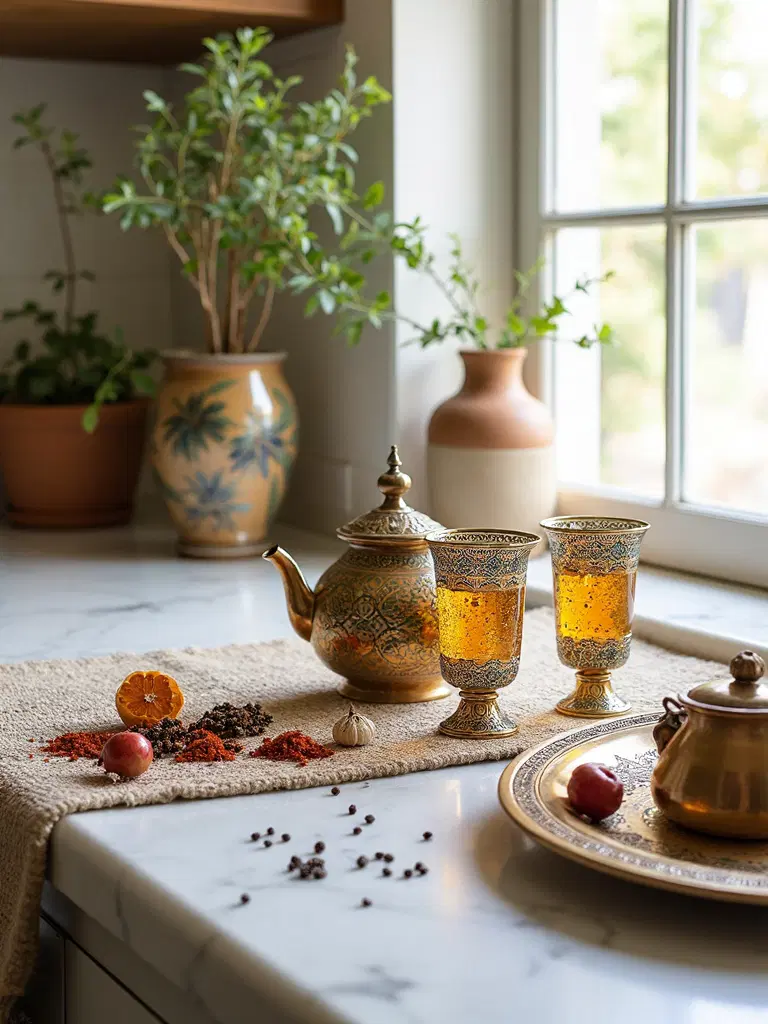 colorful bohemian moroccan tea set