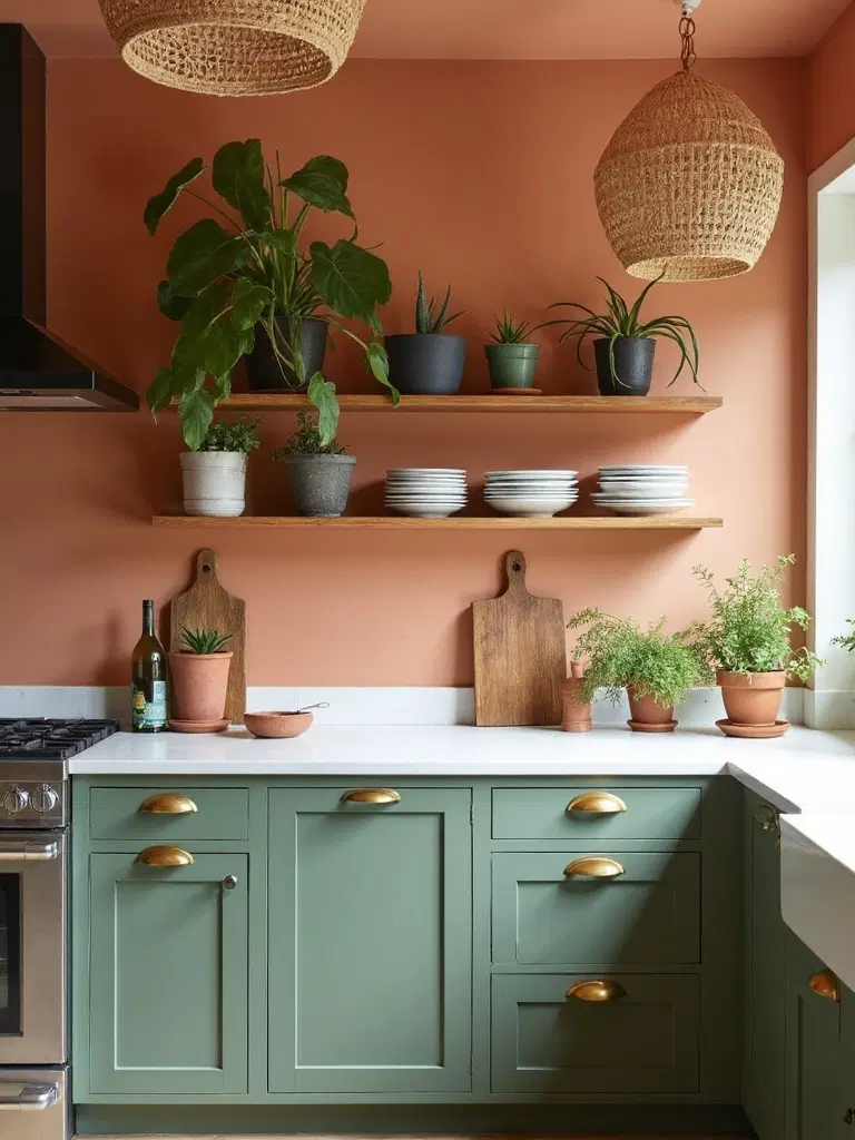 warm earth toned kitchen cabinets