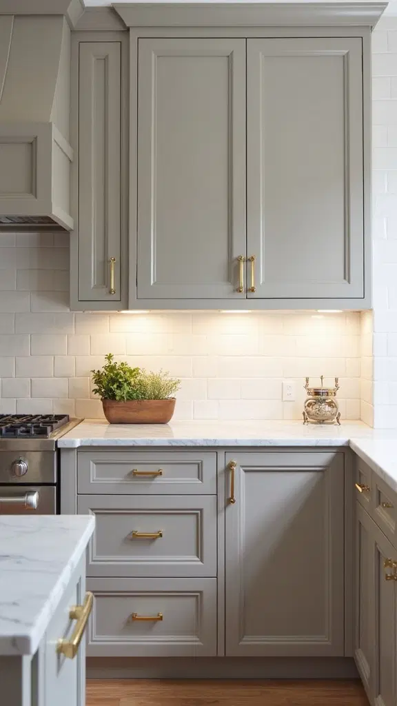 elegant taupe kitchen cabinets