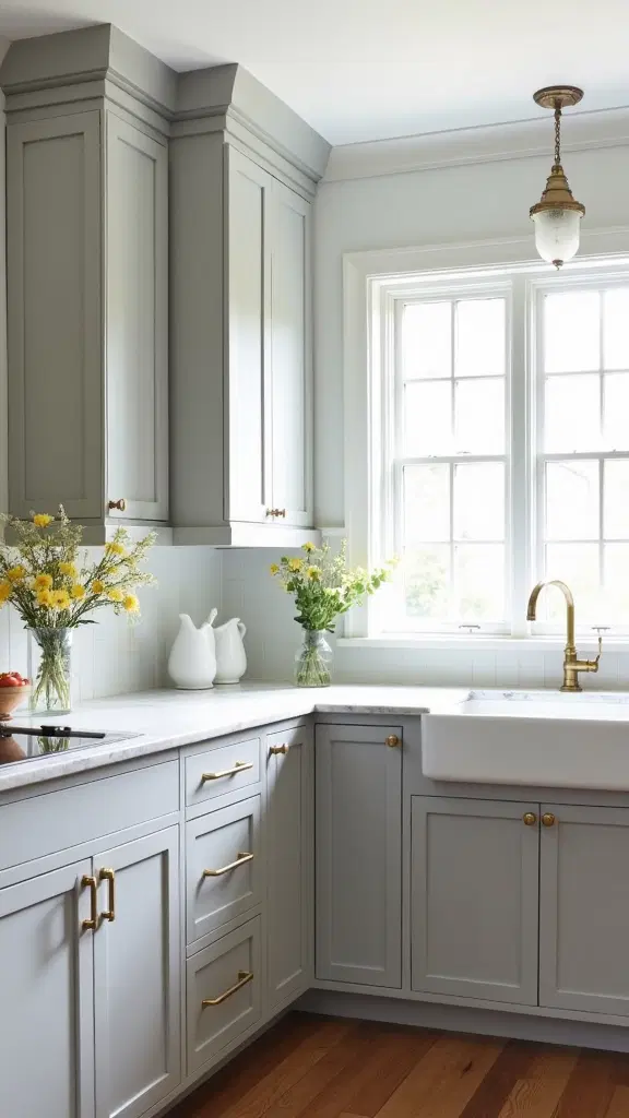 dove gray kitchen cabinet elegance