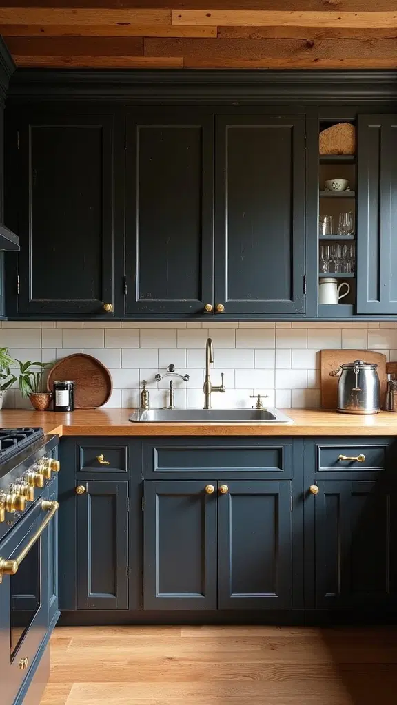 rustic black cabinet elegance