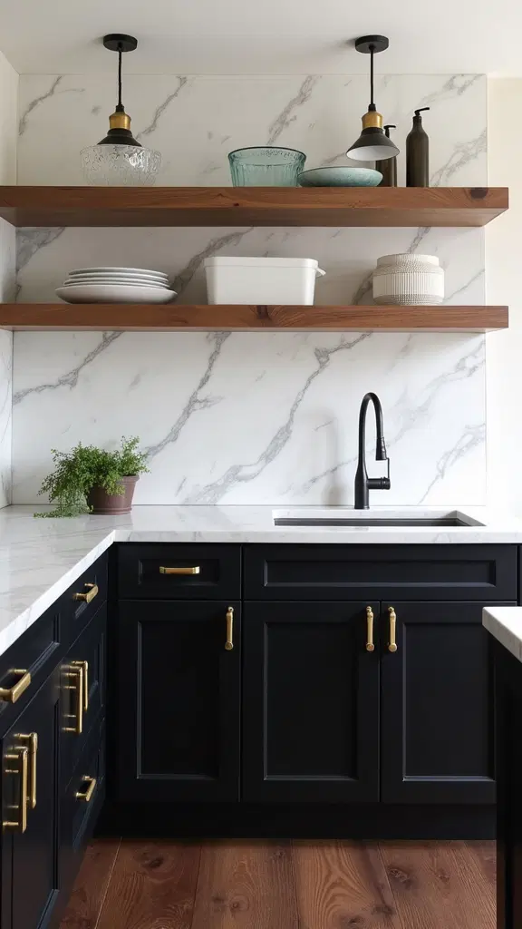 sophisticated black and marble