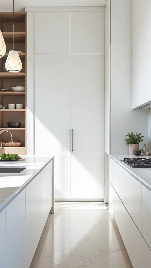minimalist white kitchen with clean lines