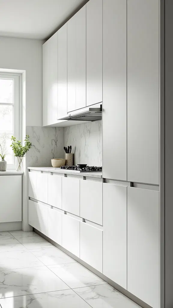 minimalist white kitchen cabinets