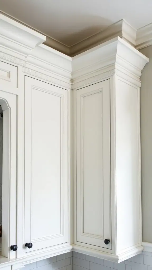 crown molding on kitchen cabinets