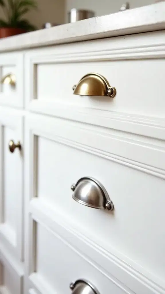 vintage and modern kitchen hardware