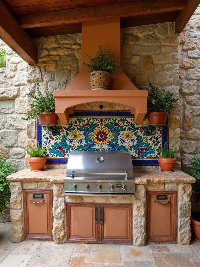 robust stone grill area
