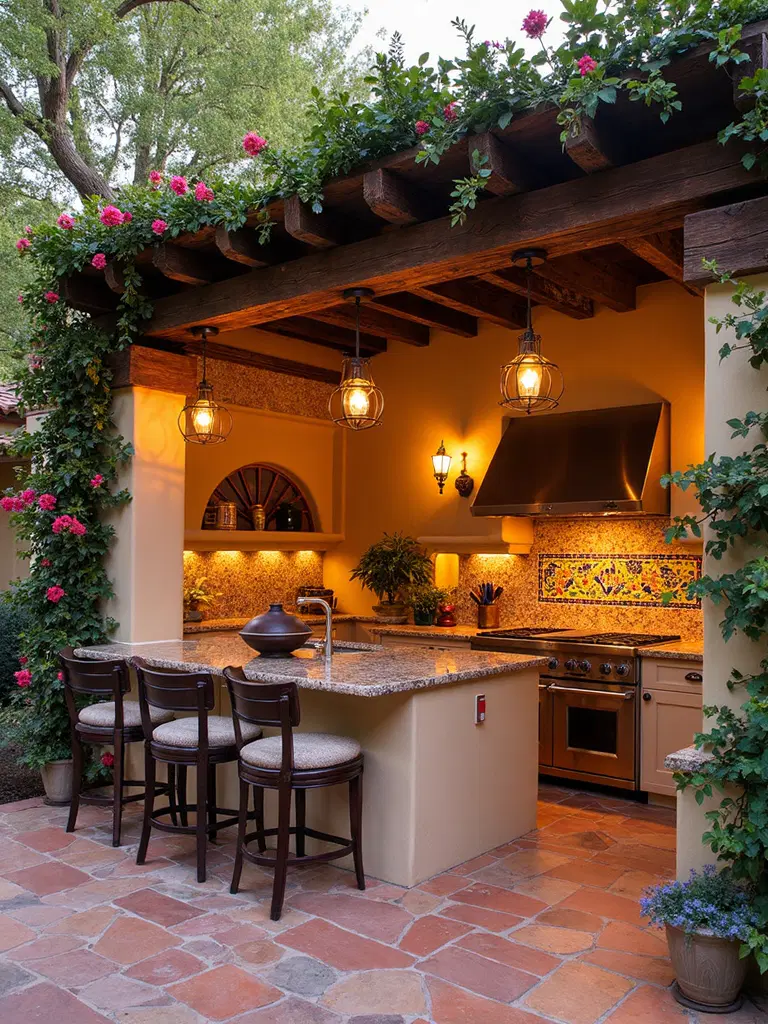natural wooden pergola
