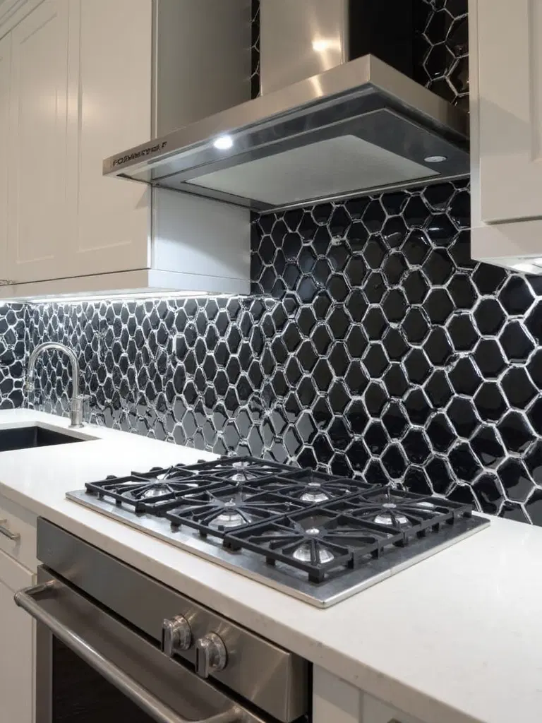 dynamic geometric backsplash designs