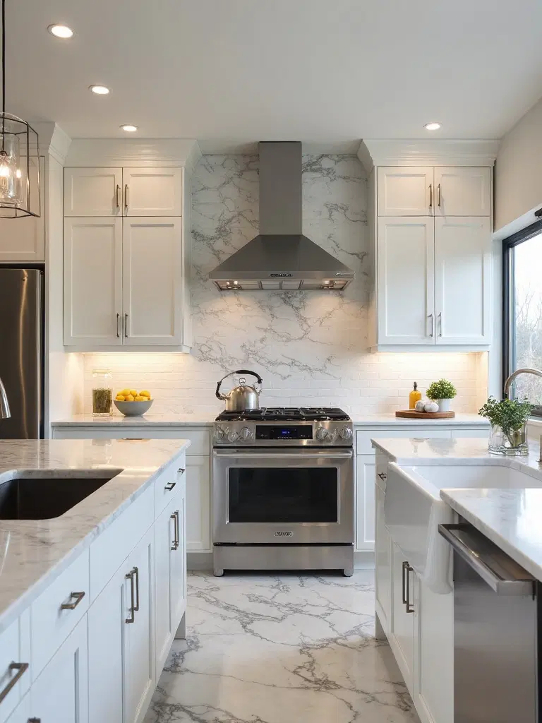 luxurious natural stone backsplash