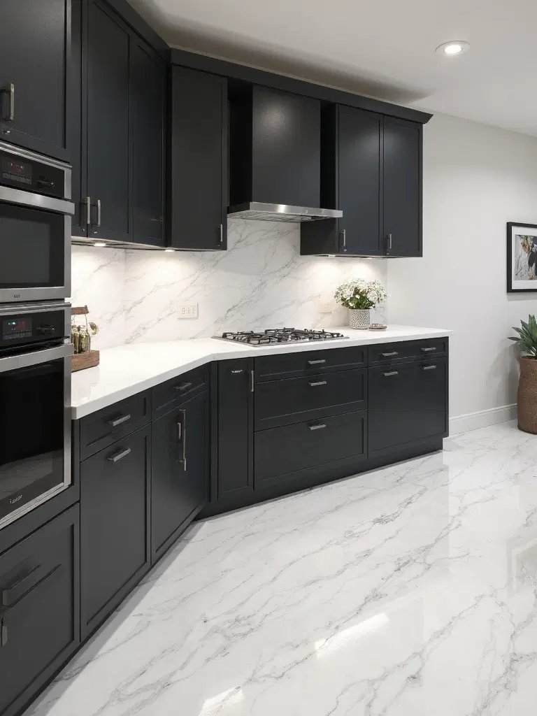 large porcelain slab backsplash