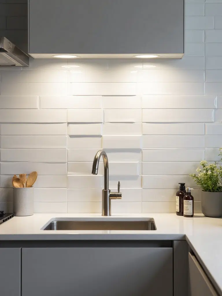 vertical tile backsplash design