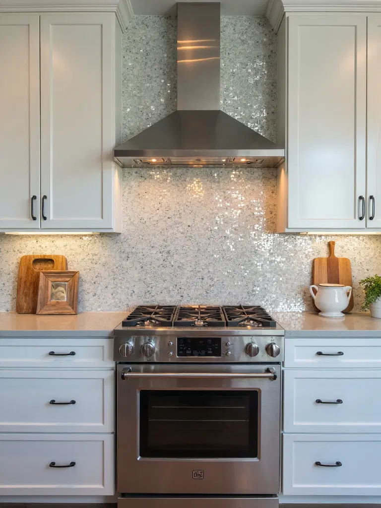 mirrored backsplash elegance