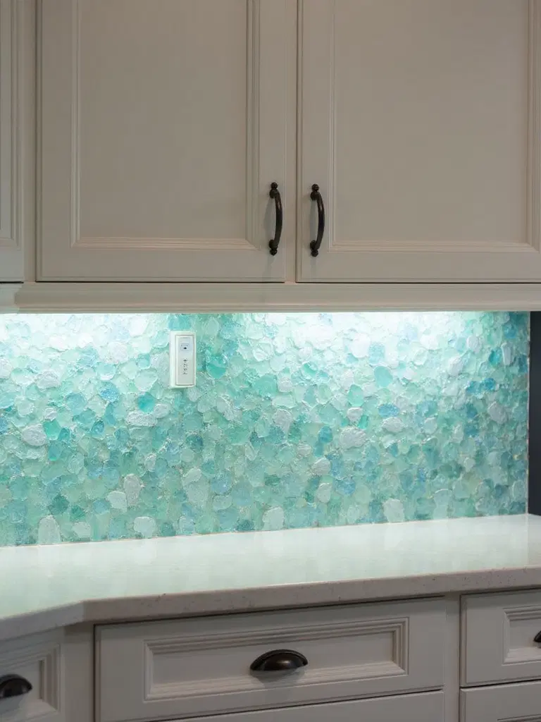 eco-friendly recycled glass backsplash