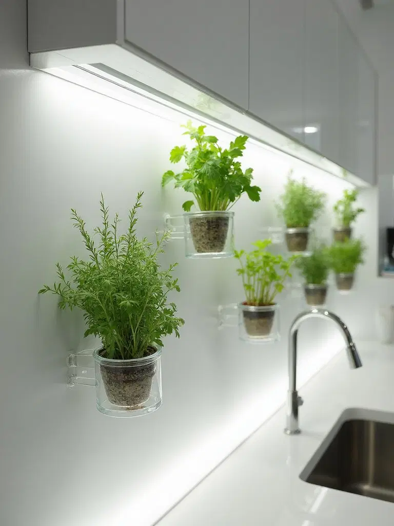 stylish wall mounted herb garden