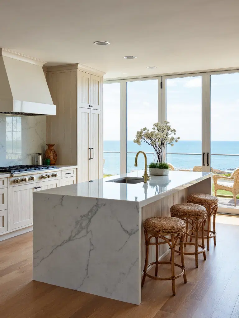 modern coastal kitchen island