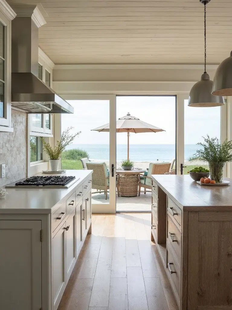 seamless indoor outdoor coastal kitchen