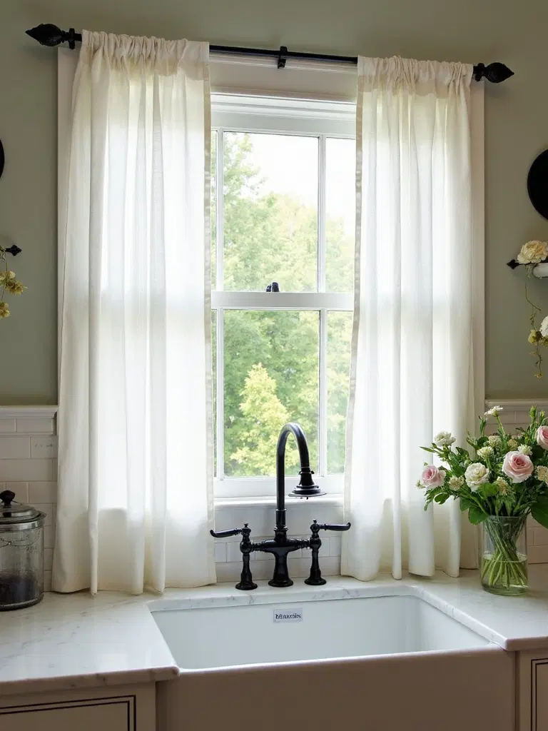 inviting airy rustic charming farmhouse window treatments