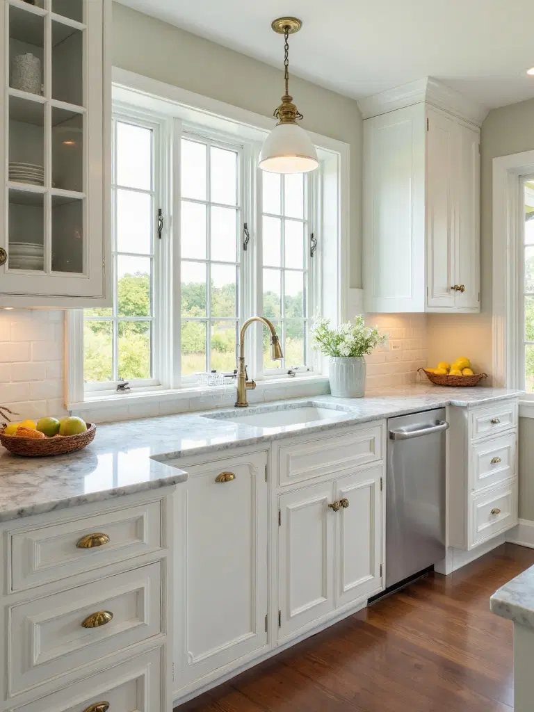 farmhouse kitchen with vintage hardware