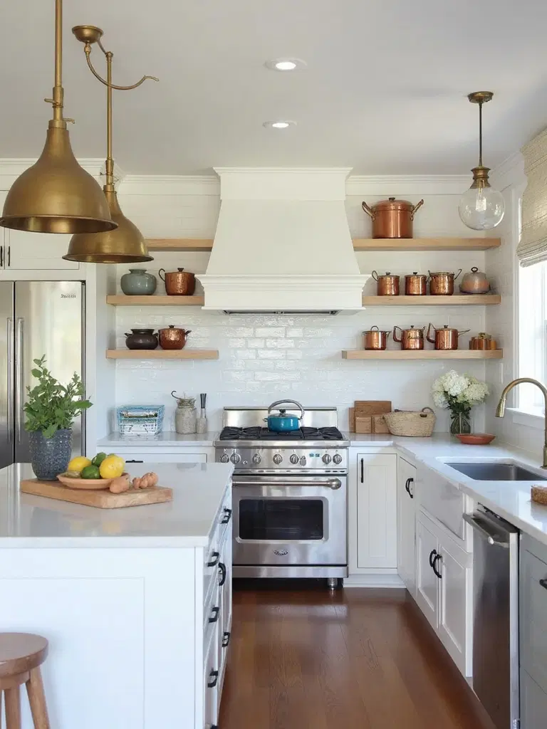 farmhouse kitchen mixed metal finishes