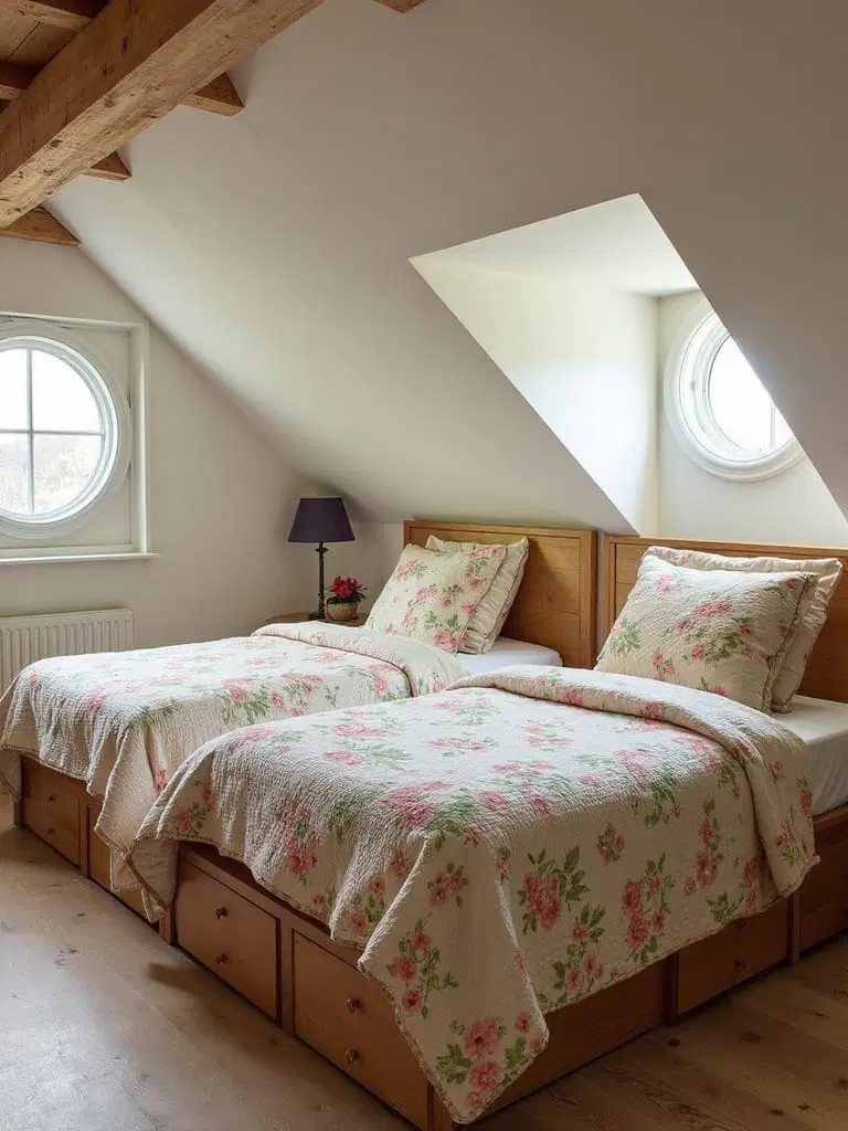 attic twin bed storage